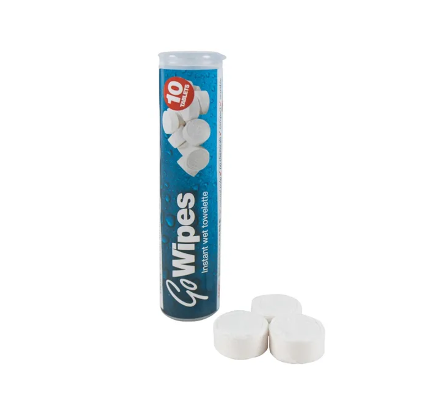 Go Wipes Instant Doekjes Voor Buiten - 10 Tabletten - Biologisch Afbreekbaar