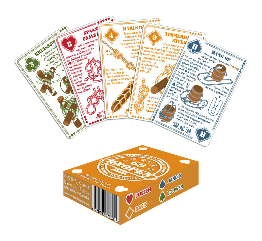 Wilderniskaarten - 70 Knopen - Speelkaarten + Mini Survival Gids