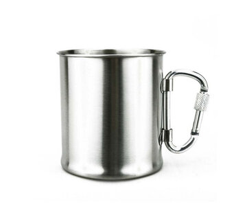Fosco RVS beker 300 ml met karabijnhaak | Fosco stainless steel cup