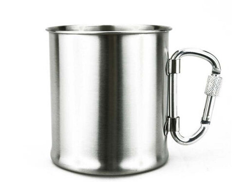 Fosco RVS beker 300 ml met karabijnhaak | Fosco stainless steel cup