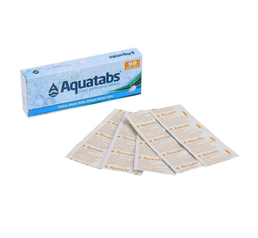 Aquatabs - waterzuiveringstabletten - 50 stuks - veilig drinkwater
