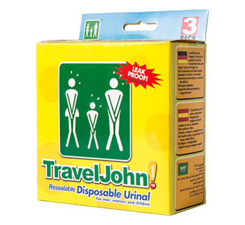 TravelJohn Urine Bag - 3 pieces - 800 ml - Leakproof & Odorless - Unisex Disposable Urinal
