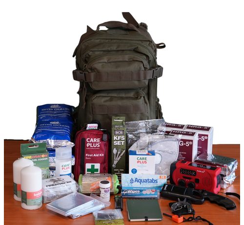 Bug Out Bag Basis – Compleet 72-uurs Noodpakket in 25L Rugzak – Voedsel, Water, EHBO, Kookgerei & Tools