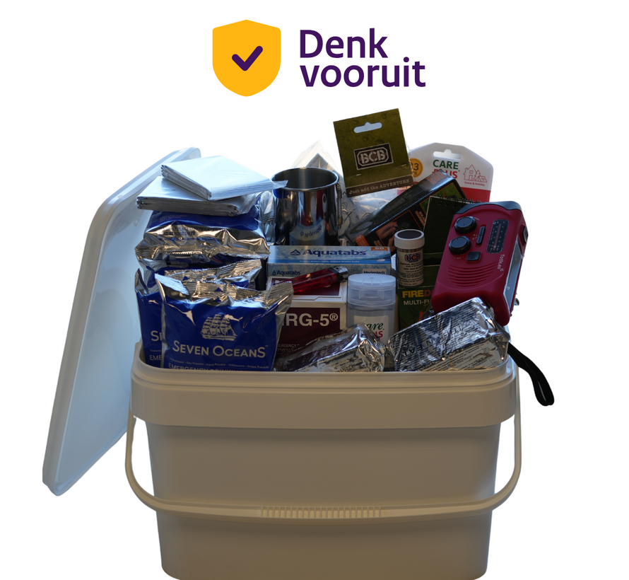 Compleet Noodpakket in Emmer – 72-uurs Noodpakket voor 1 Persoon | Volgens Denk Vooruit