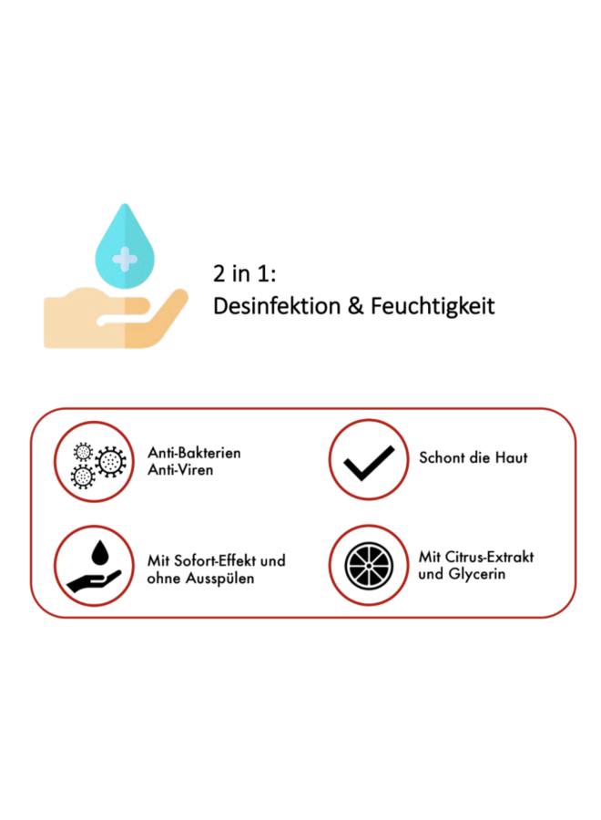 Desinfectant for hands and surfaces with alcohol