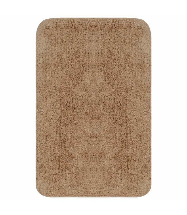 Badmattenset stof beige 2-delig