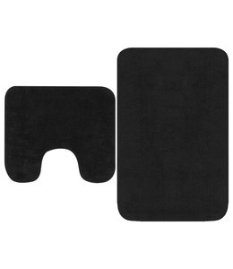 Badmattenset stof antraciet 2-delig