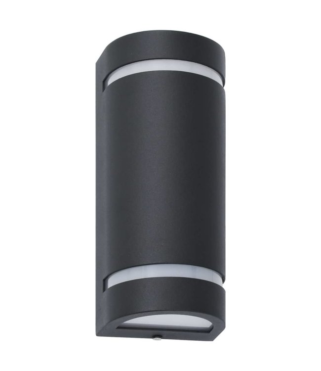 Buitenwandlampen 2 st 35 W halfrond zwart
