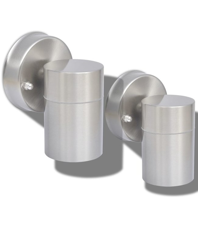 Buitenwandlampen 2 st neerwaarts roestvrij staal