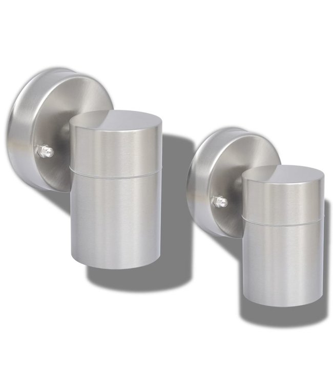 Buitenwandlampen 2 st neerwaarts roestvrij staal