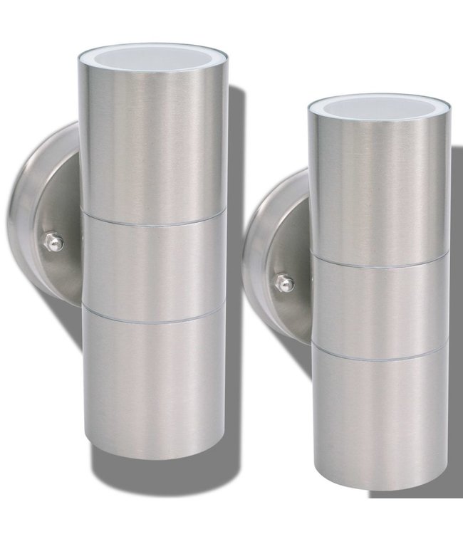 LED-wandlamp buiten op-/neerwaarts RVS 2 st