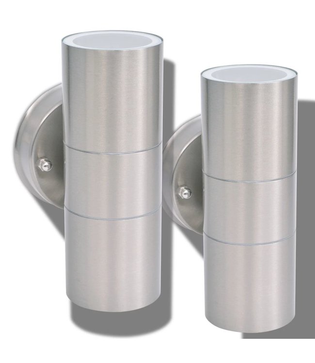 LED-wandlamp buiten op-/neerwaarts RVS 2 st