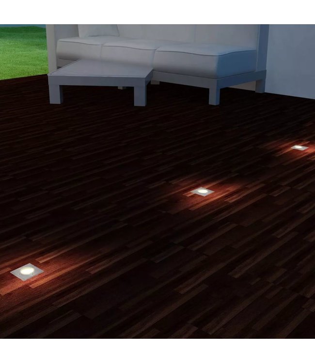 LED-grondspots buiten vierkant 3 st