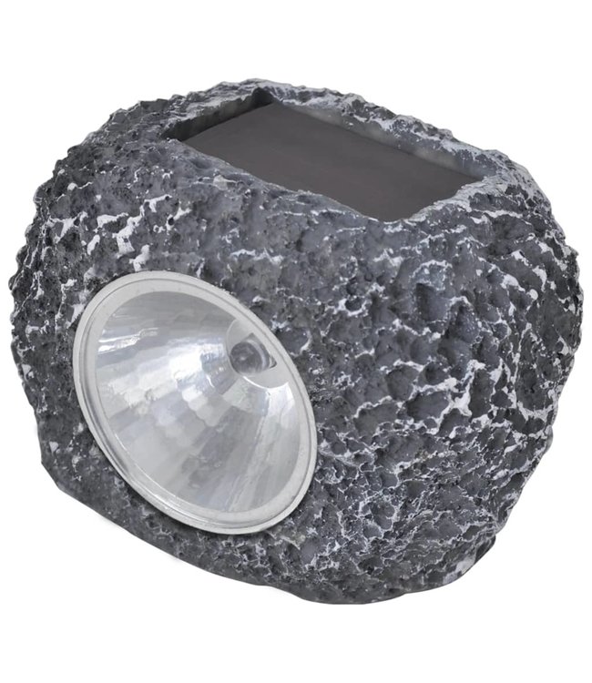 Buitenverlichting zonne-energie LED tuinlamp steenvormig 12 stuks