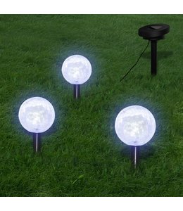 Solarbollampen 3 st LED met grondankers en zonnepaneel