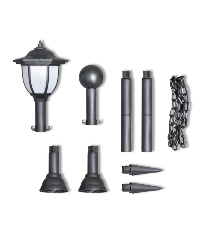 Hekwerk met 2 solarlampen