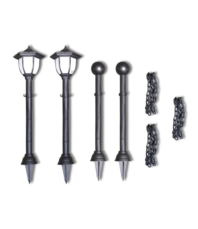 Hekwerk met 2 solarlampen