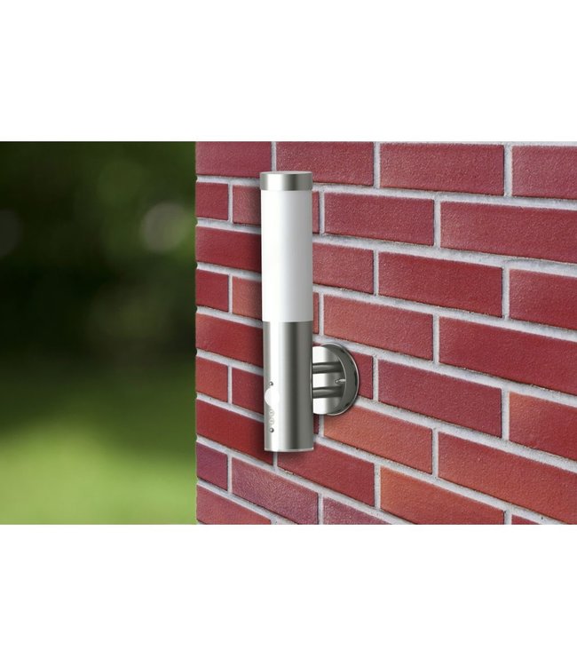 Buitenwandlamp met bewegingsdetector roestvrij staal