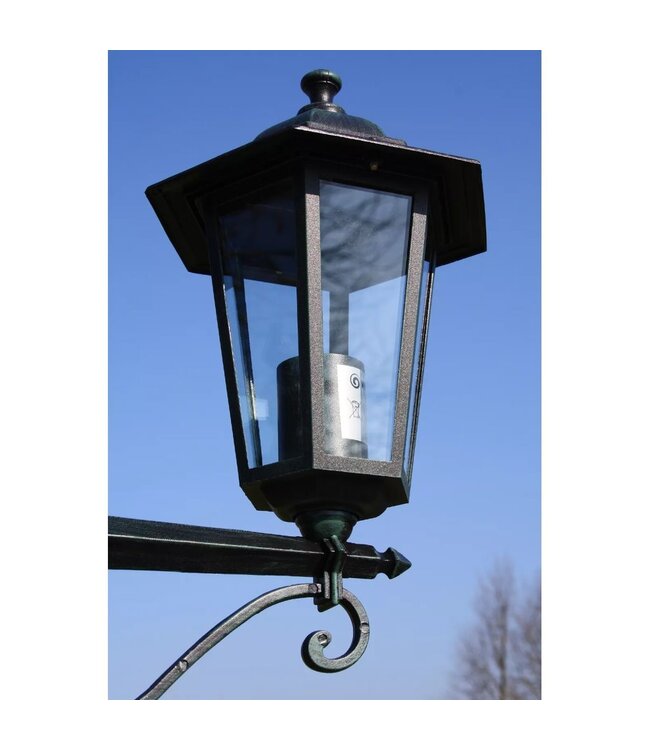 Tuinlantaarn met 3 armen 215 cm aluminium donkergroen/zwart