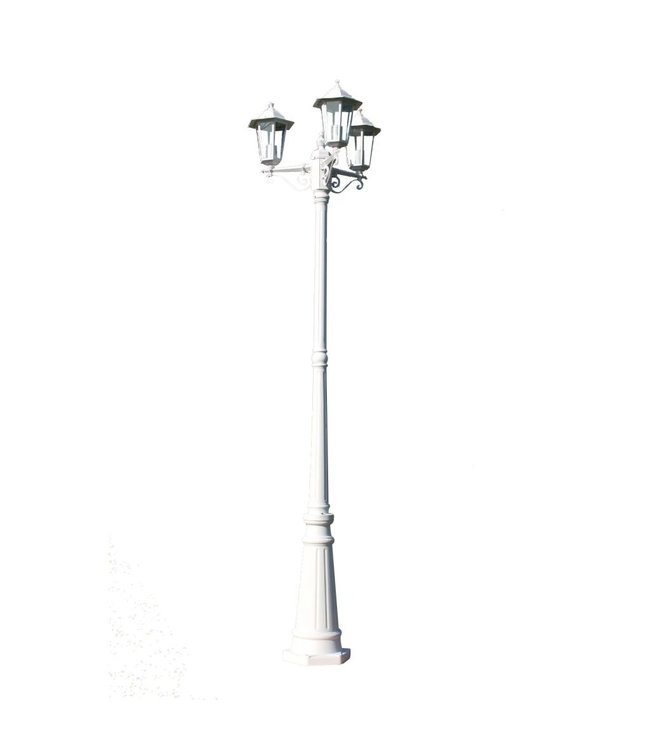 Tuinlantaarn Kingston 3-arms 215 cm wit