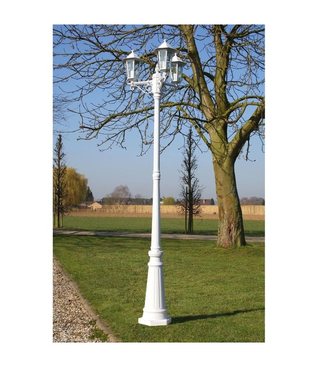 Tuinlantaarn Kingston 3-arms 215 cm wit