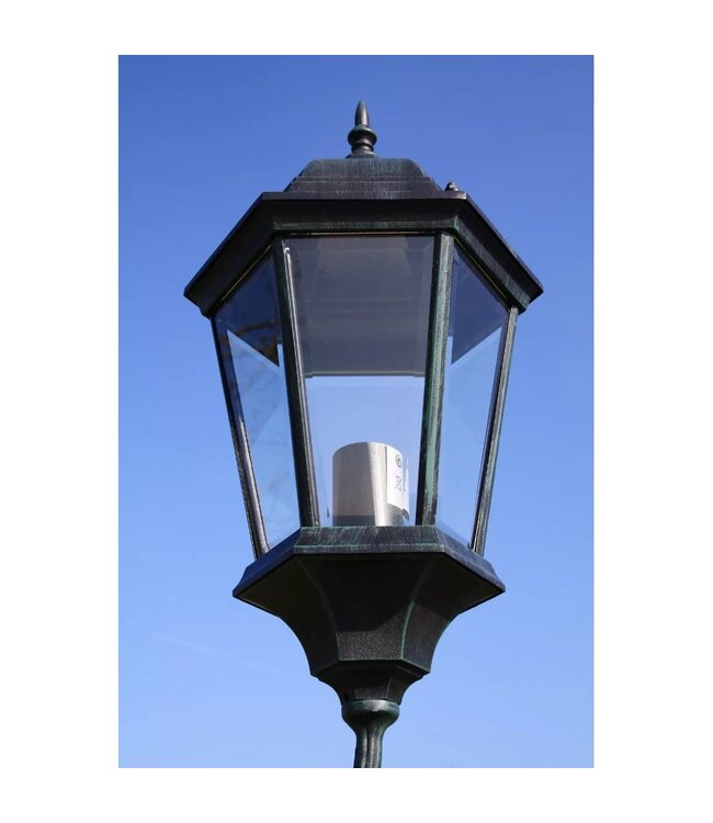 Tuinlantaarn met 2 armen 230 cm aluminium donkergroen/zwart