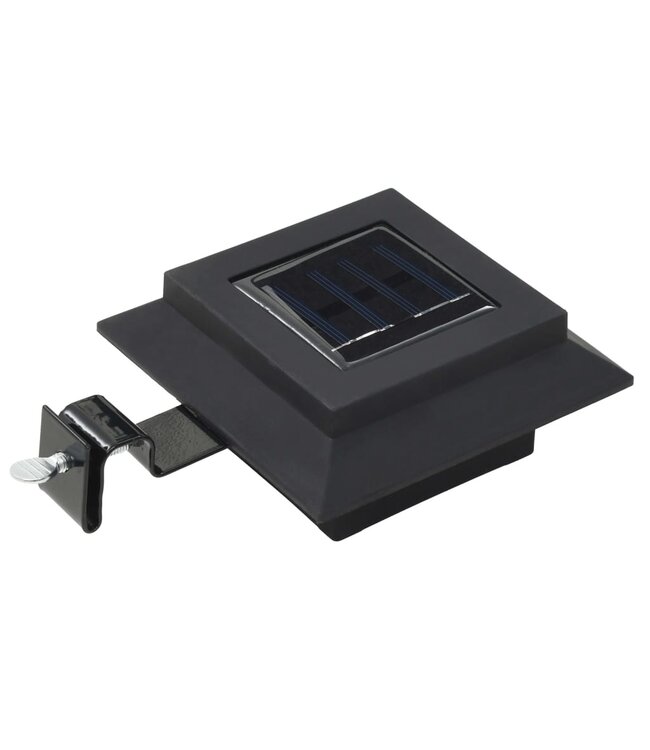 Solarlampen 12 st LED vierkant 12 cm zwart