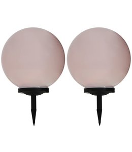 Solarlampen 2 st LED rond 40 cm RGB