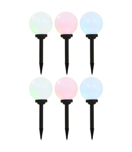 Solarlampen 6 st LED rond 20 cm RGB