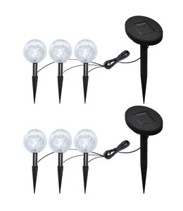 Tuinlampen 6 st LED met grondankers en zonnepanelen