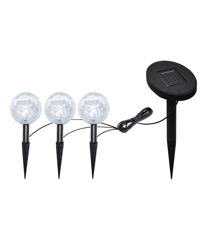 Tuinlampen 6 st LED met grondankers en zonnepanelen