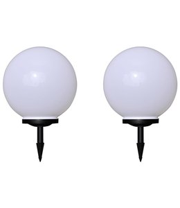 Tuinpadlampen 2 st met grondpin LED 40 cm