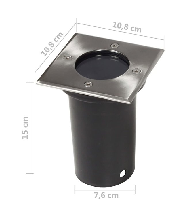 Grondspots voor buiten 12 st vierkant