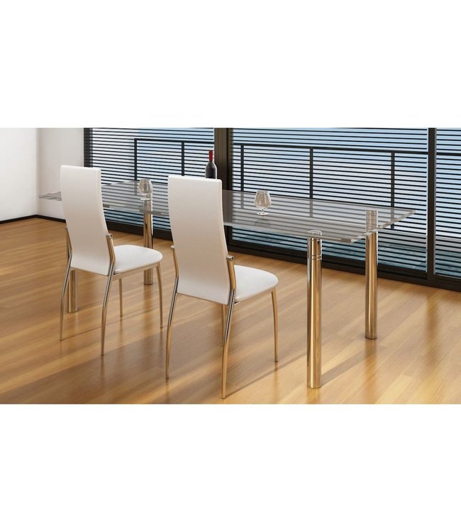 Eetkamerstoelen 2 st kunstleer wit