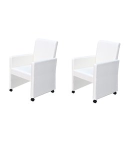 Eetkamerstoelen 2 st kunstleer wit