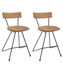 Eetkamerstoelen 2 st massief teakhout