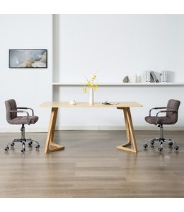 Eetkamerstoelen draaibaar 2 st stof taupe