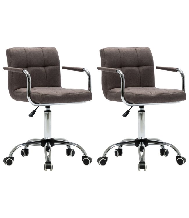 Eetkamerstoelen draaibaar 2 st stof taupe