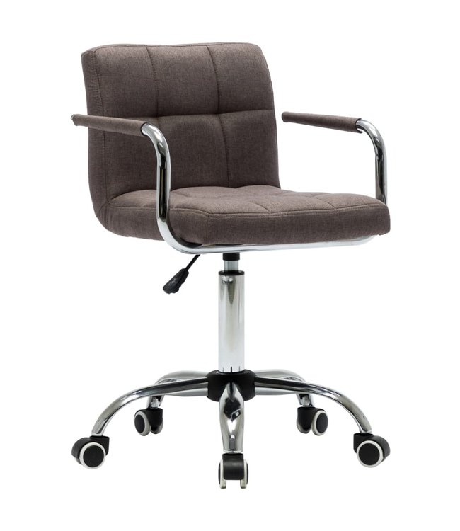 Eetkamerstoelen draaibaar 2 st stof taupe