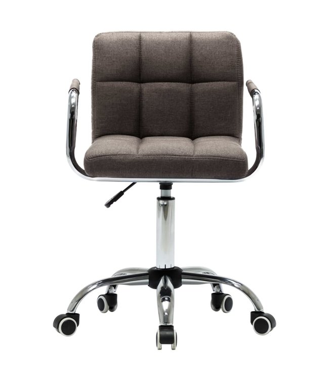 Eetkamerstoelen draaibaar 2 st stof taupe