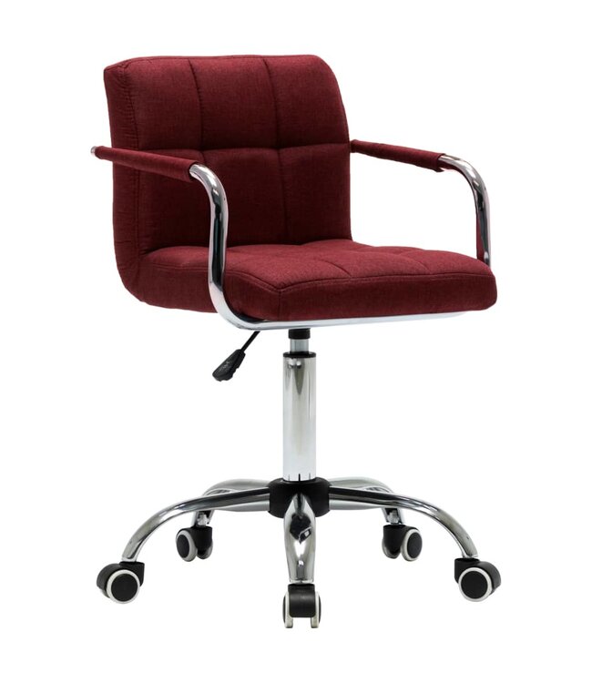 Eetkamerstoelen draaibaar 2 st stof wijnrood