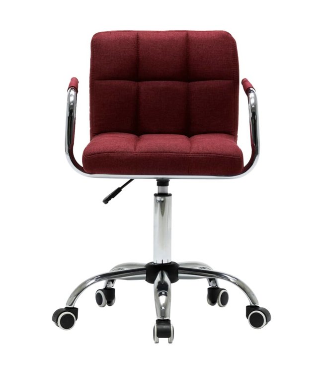 Eetkamerstoelen draaibaar 2 st stof wijnrood