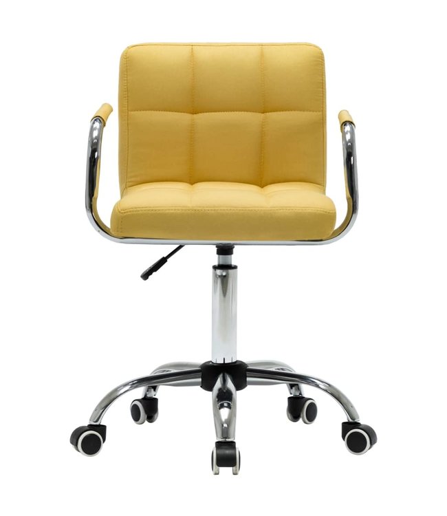 Eetkamerstoelen draaibaar 2 st stof geel