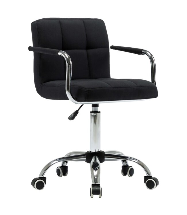 Eetkamerstoelen draaibaar 2 st stof zwart