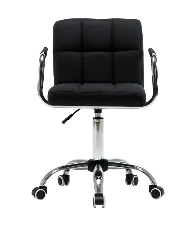 Eetkamerstoelen draaibaar 2 st stof zwart