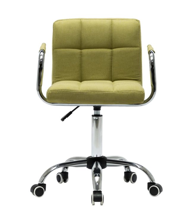 Eetkamerstoelen draaibaar 2 st stof groen