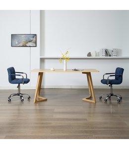 Eetkamerstoelen draaibaar 2 st stof blauw