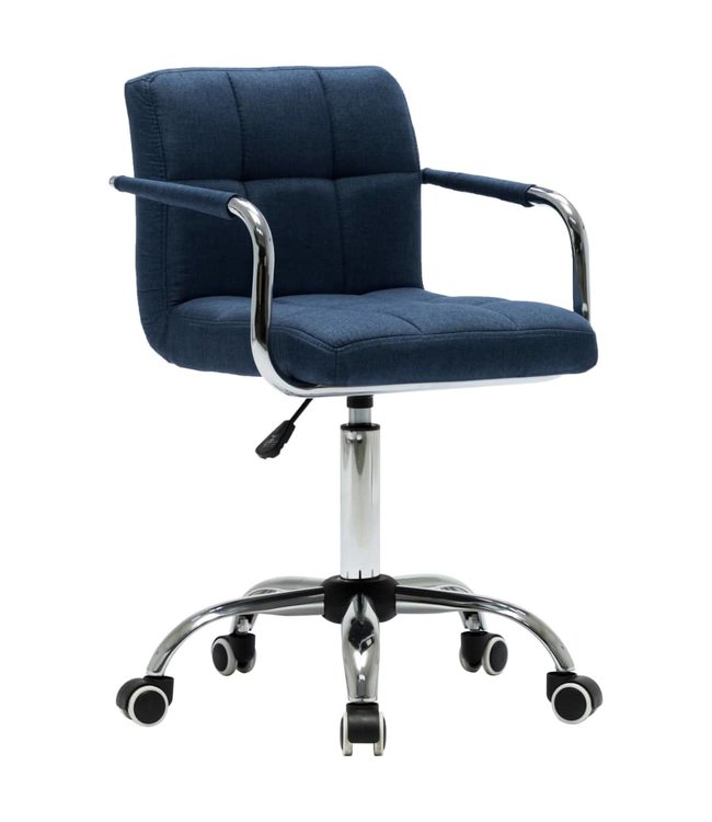 Eetkamerstoelen draaibaar 2 st stof blauw