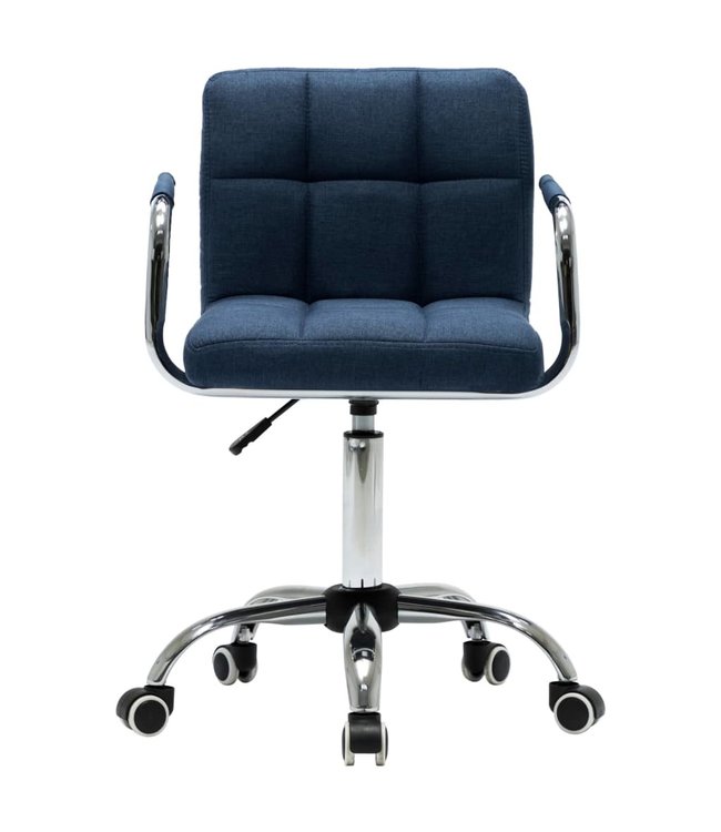 Eetkamerstoelen draaibaar 2 st stof blauw