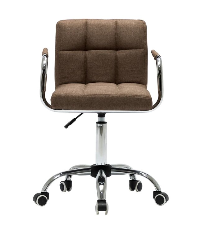 Eetkamerstoelen draaibaar 2 st stof bruin